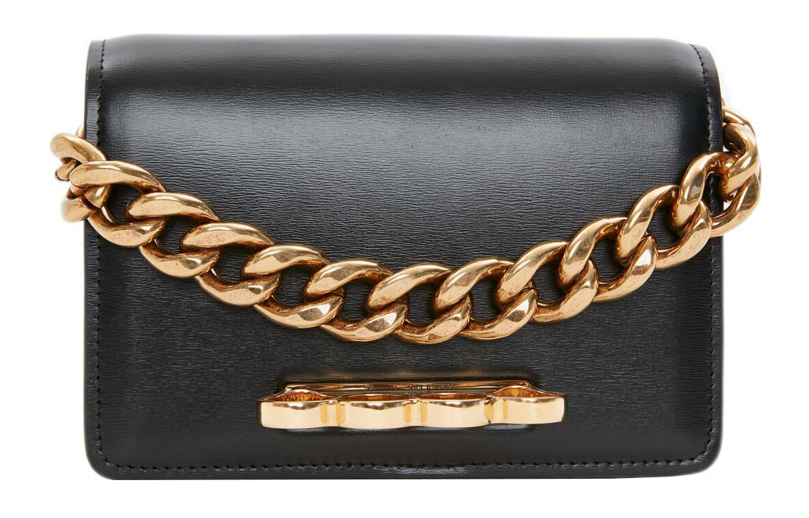

Alexander McQueen Сумка из телячьей кожи, сумка через плечо, мини-сумка для женщин, черная