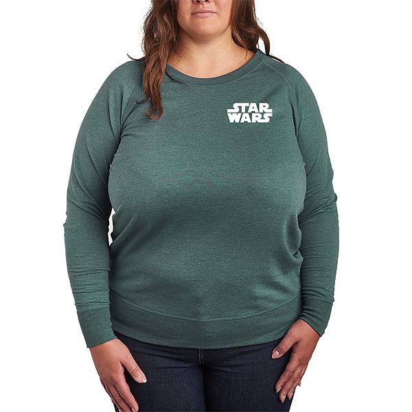 

Футболка с длинным рукавом French Terry Plus Size с логотипом Star Wars, Heather Juniper