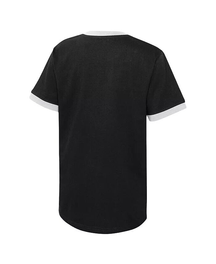 Черная рваная футболка Big Boys Brooklyn Nets Hoop City Hometown Ringer Outerstuff, черный — фото 3