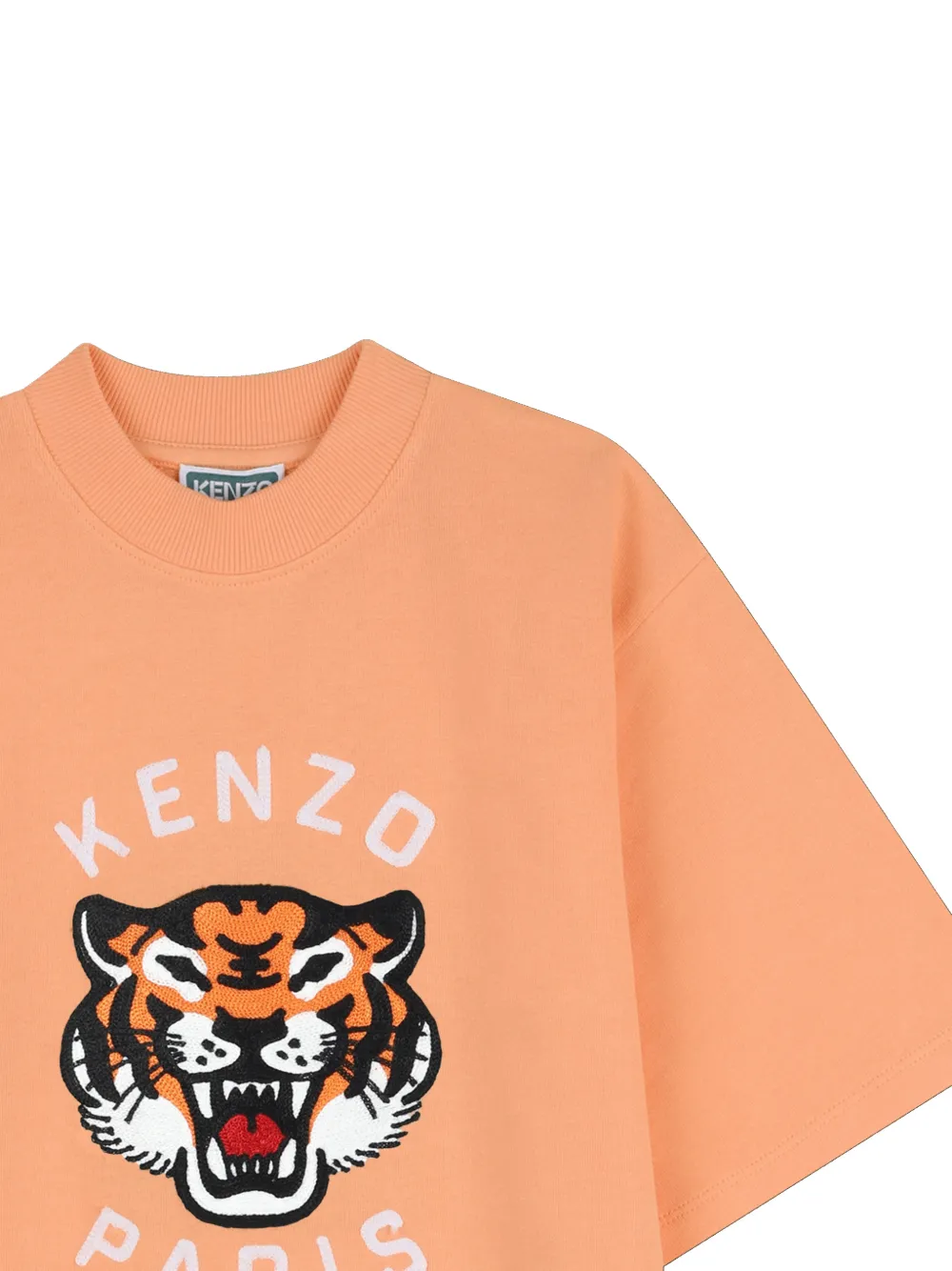 Платье с вышивкой Tiger Head Kenzo Kids, оранжевый — фото 3