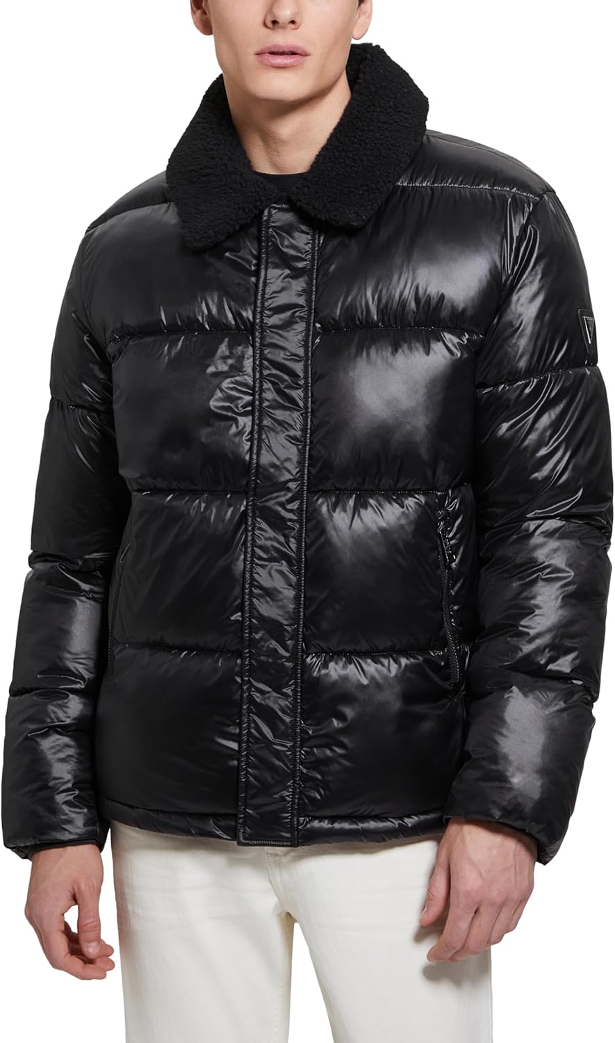 

Мужская куртка GUESS Cassidy стеганая пуховик, Jet Black