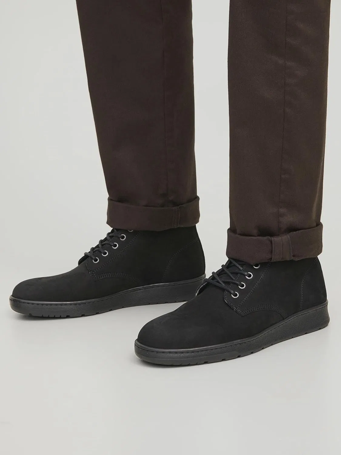 Мужские ботинки JACK & JONES Jfwarnott из нубука до щиколотки, Charcoal — фото 2