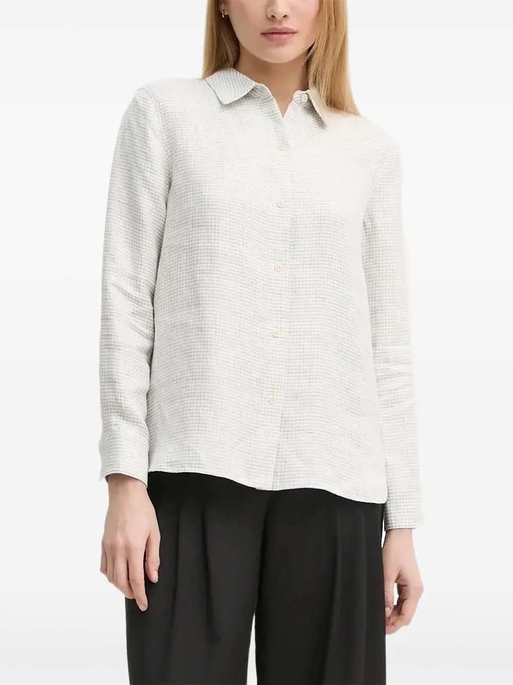 

Рубашка с клетчатым принтом Theory, нейтральный