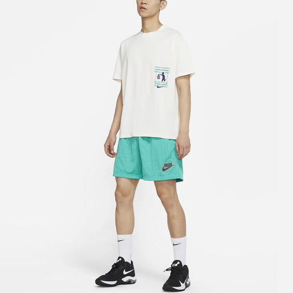 Футболка printing basketball sports round neck short sleeve white Nike, белый — фото 3