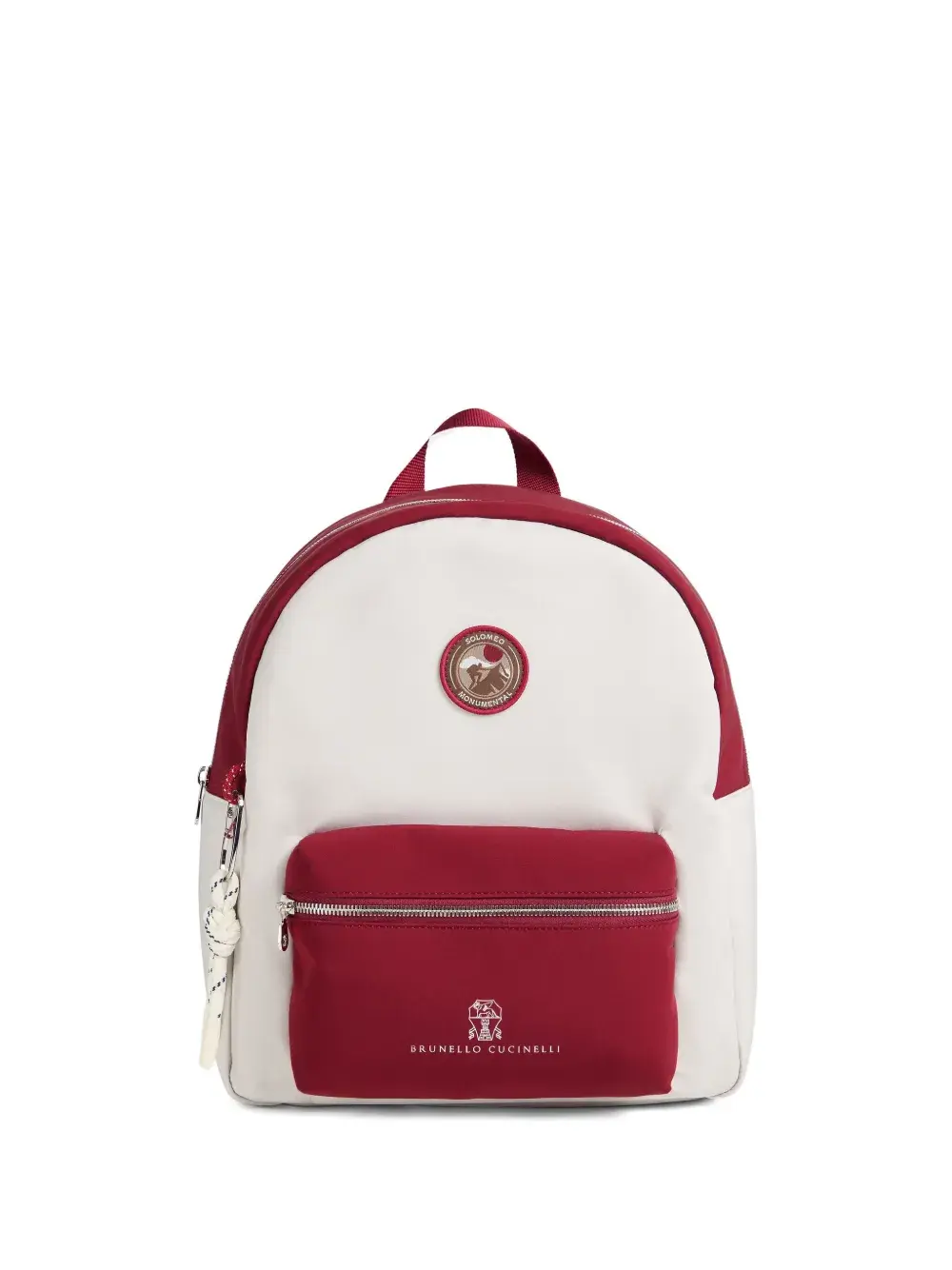 

Рюкзак с карманом на молнии Brunello Cucinelli Kids, белый