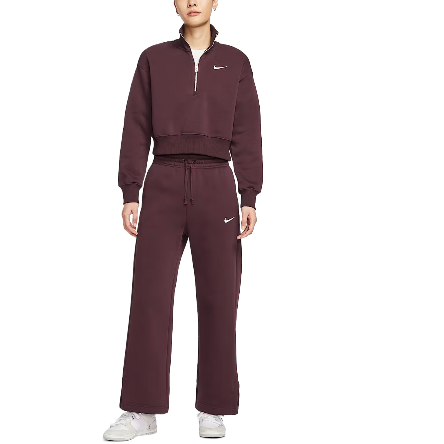 Спортивный свитшот Phoenix Fleece женский Nike, Burgundy — фото 4