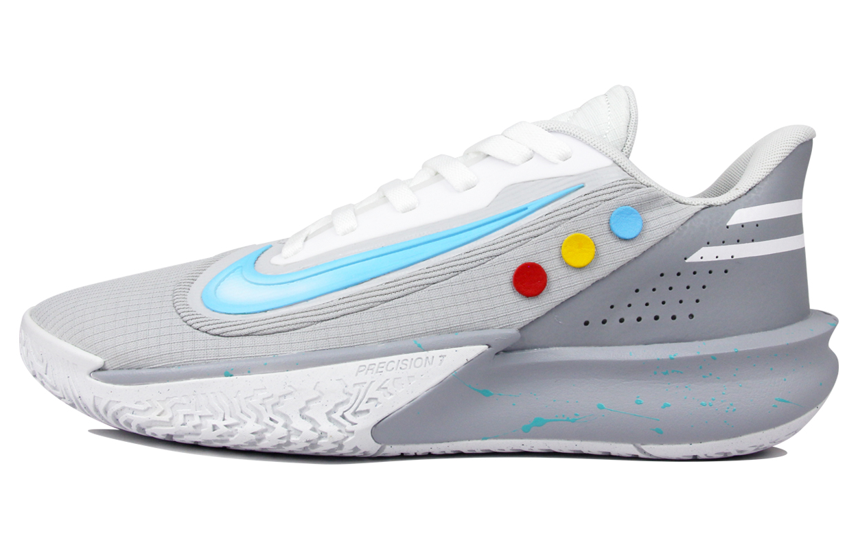 

Nike Баскетбольные кроссовки Precision 7 с низким верхом, устойчивые к истиранию, мужские, серо-синие