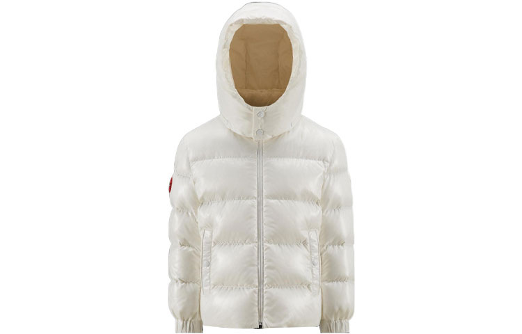 Детская пуховая куртка с капюшоном Moderate Moncler, белый — фото 3