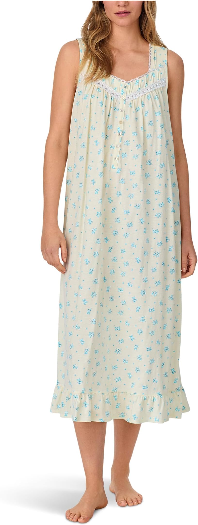 

Ночная рубашка Eileen West Long Sleeveless Nightgown, цвет Yellow Ground Aqua Floral