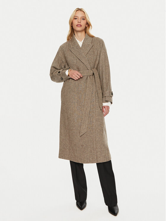 

Шерстяное пальто regular fit WW0WW43159 Tommy Hilfiger, бежевый