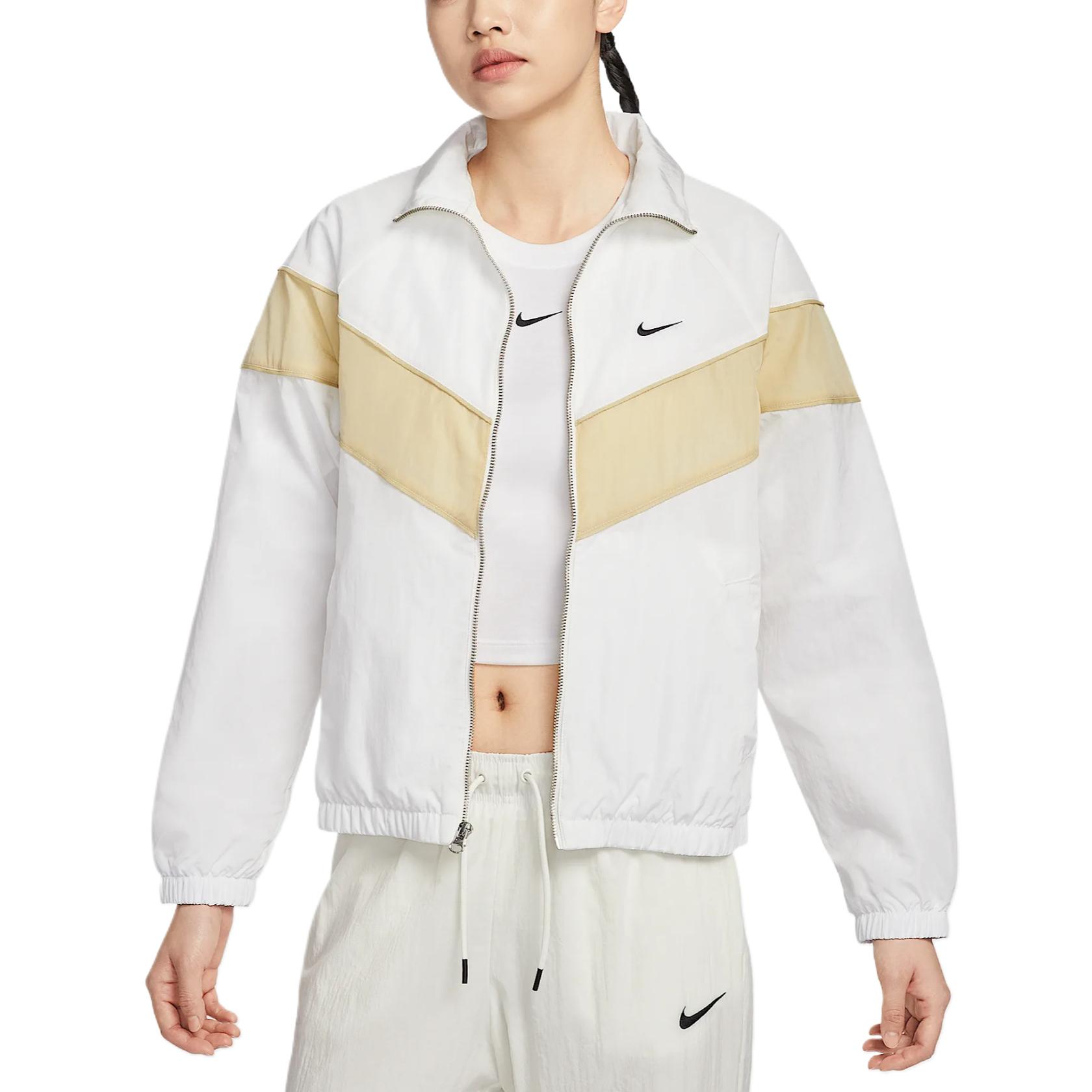 

Nike Куртка женская парусная бело-золотисто-черная, Sail White/Team Gold/Black