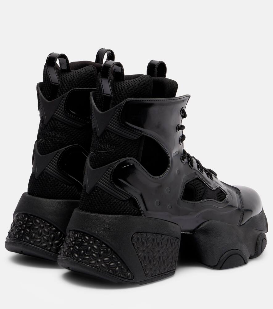 Высокие ботинки на платформе с шнуровкой и вырезом Noir Kei Ninomiya, Black — фото 2