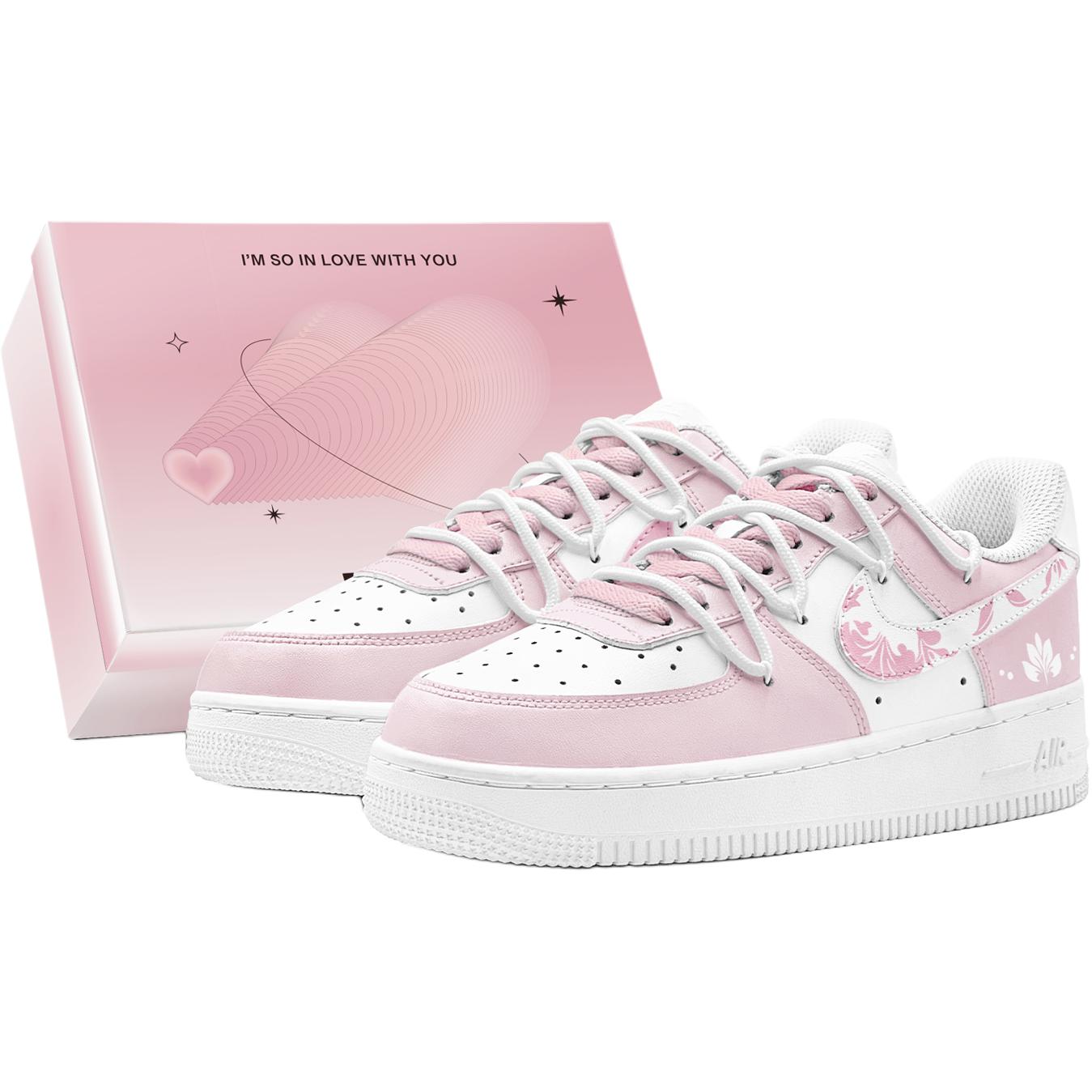 

Детские кроссовки для скейтбординга Air Force 1 Floral Low Top для подростков Nike, розовый