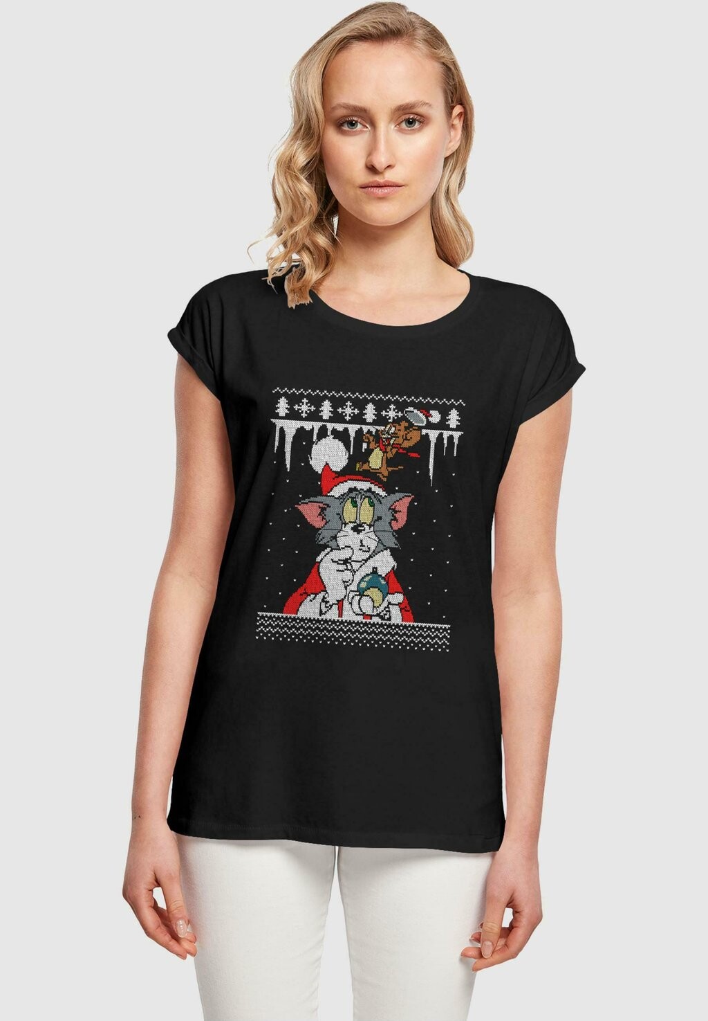 

Футболка с принтом TOM AND JERRY FAIR ISLE ABSOLUTE CULT, черный