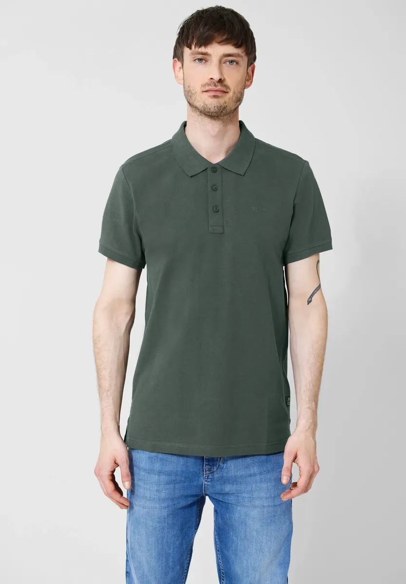 

Рубашка поло STREET ONE MEN, однотонная, оливковый