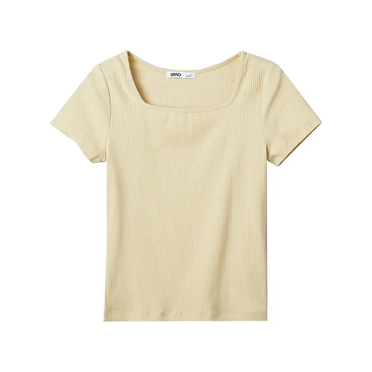

Футболка Women's Crew Neck Moderate SPAO, [square collar]светло-желтый