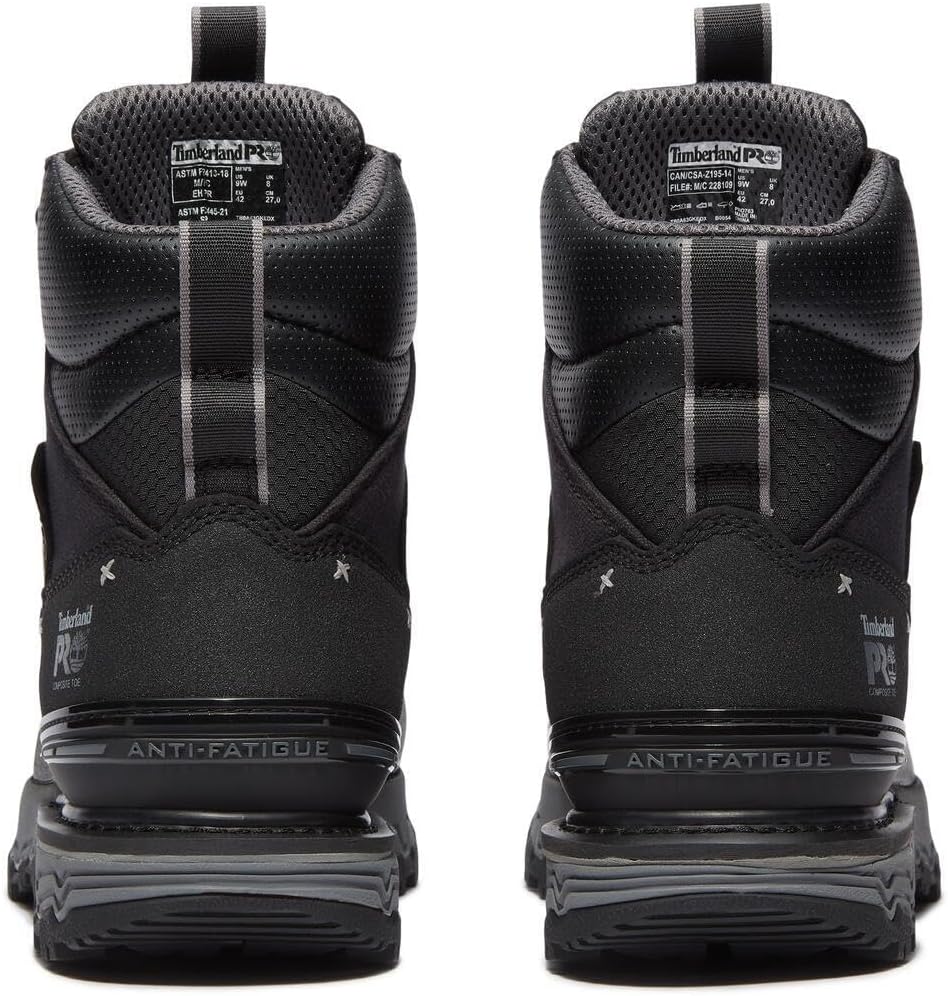 Timberland PRO мужские ботинки Boondock Ultralight 6 дюймов с композитным защитным мыском, водонепроницаемые, устойчивые к проколам, сертифицированные CSA, Black/Grey — фото 3
