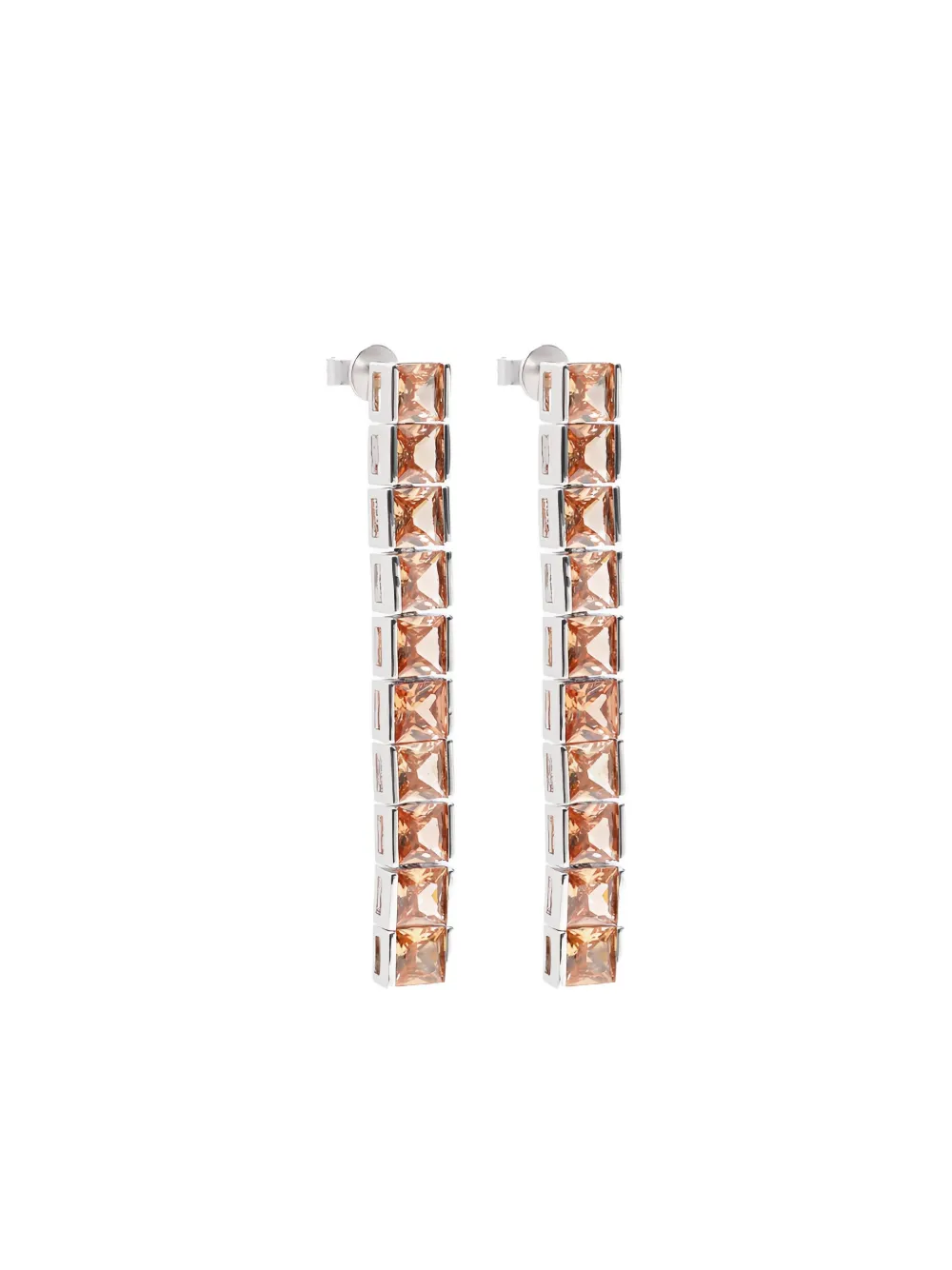 

Теннисные серьги с квадратными камнями Izabel Display, серебряный