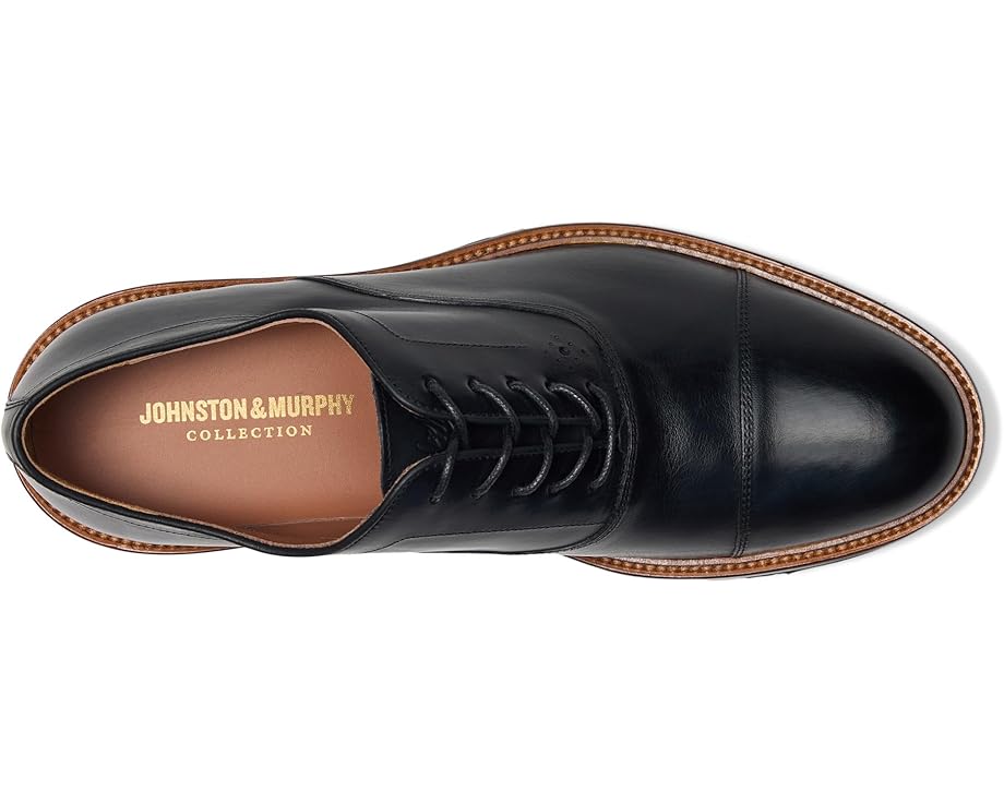 Мужские оксфорды Johnston & Murphy Collection Hartford Cap Toe, Black Italian Calfskin — фото 2
