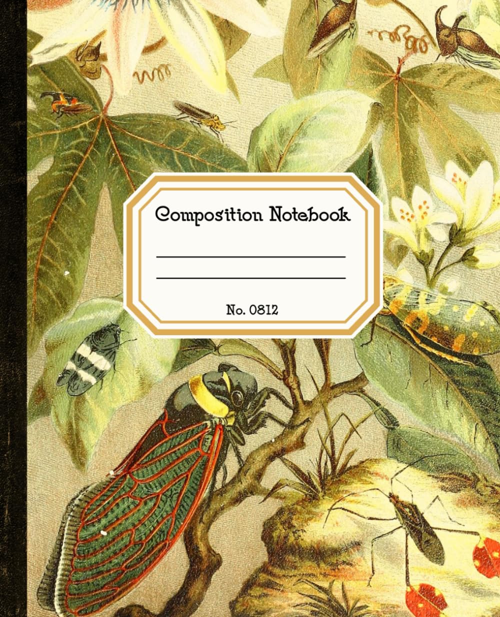 

Composition Notebook No. 0812 - 1o Year Cicada by Paperboy Books:: Wide Rule - 100 Pages - Antique Illustration - Cute, Aesthetic Journal For Girls, Teens, Women (Independently published)