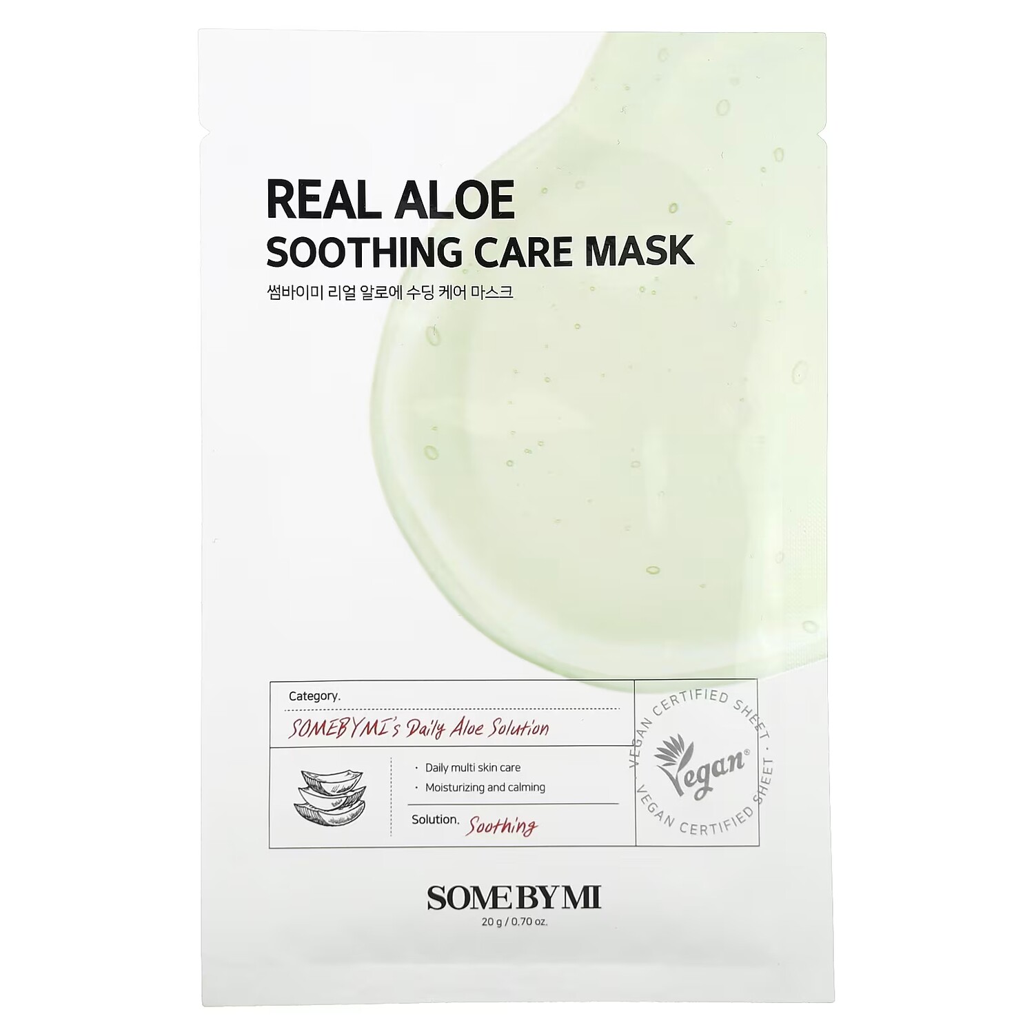 

SOME BY MI Real Aloe Soothing Care Beauty Mask, 1 лист, 0,70 унции (20 г)