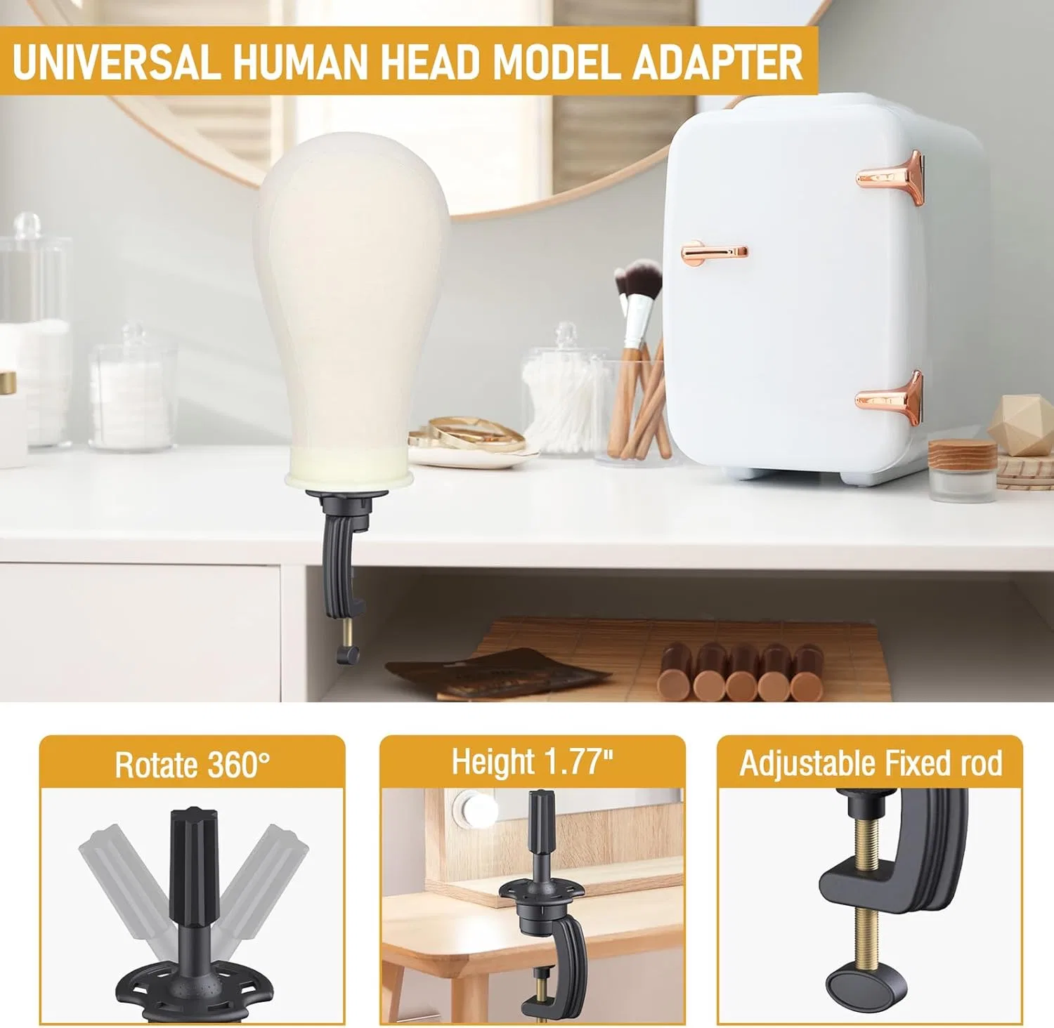 Усиленная подставка для парика с головой манекена Depsylqz — фото 3