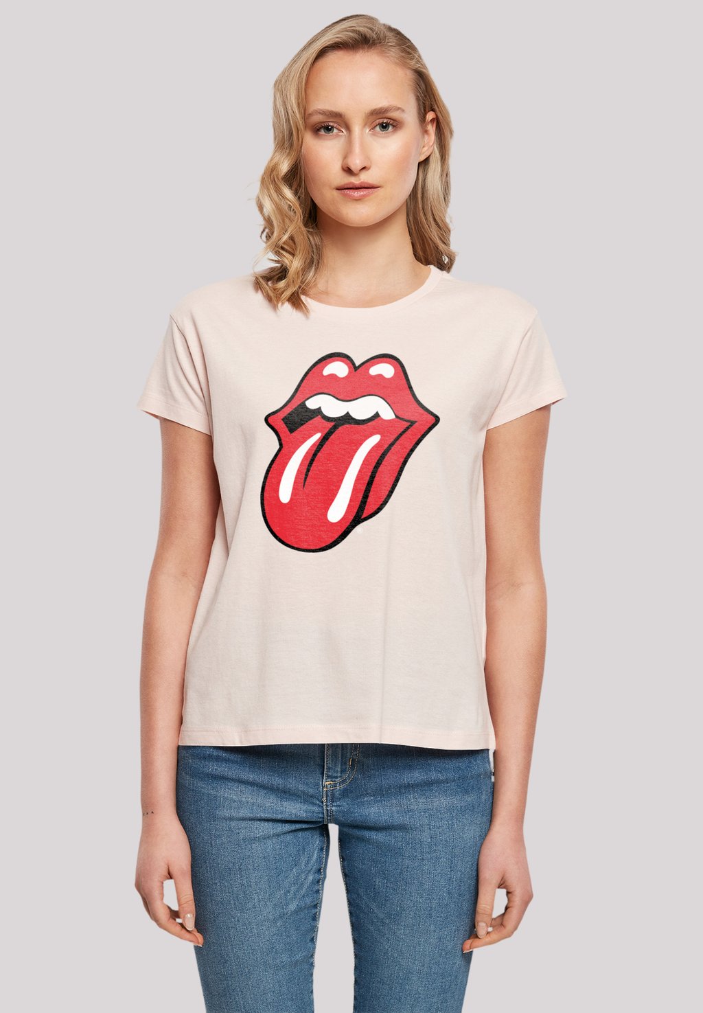 

Футболка с принтом THE ROLLING STONES CLASSIC TONGUE F4NT4STIC, розовый