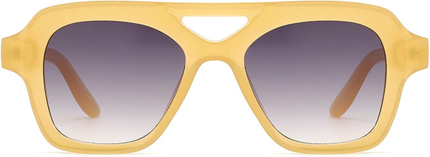 

Солнцезащитные очки с двойной перемычкой в ​​квадратной оправе для женщин, модные ретро-очки с градиентом оранжево-синего цвета для мужчин, панк-очки, модель N47 mincl, Yellow