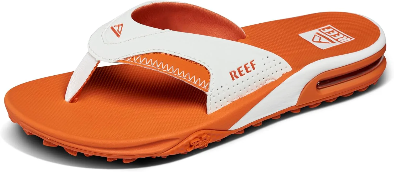 Мужские вьетнамки REEF Fanning с открывалкой для бутылок, белый/оранжевый — фото 4