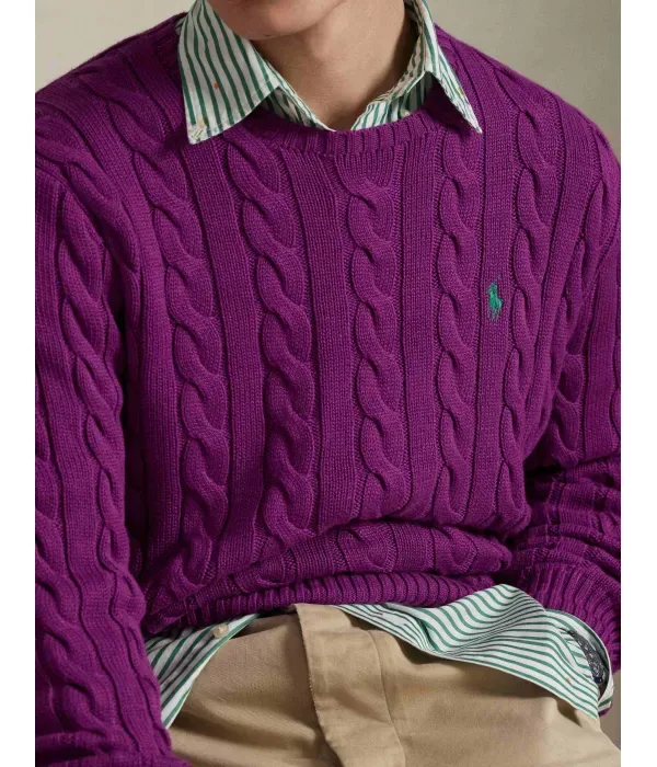 Свитер regular fit Polo Ralph Lauren, фиолетовый — фото 4