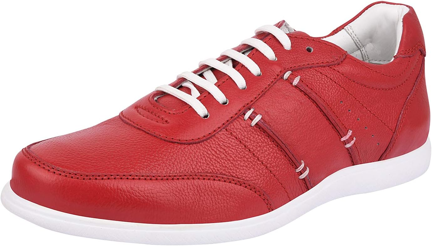 

Мужские повседневные кроссовки на шнуровке LIBERTYZENO из натуральной кожи с амортизирующей стелькой для взрослых, к Рождеству, красный