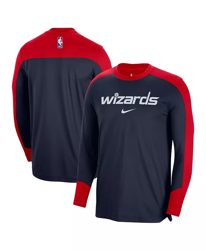 

Мужская сине-красная предматчевая баскетбольная толстовка Washington Wizards 2024/25 Authentic Pre-Game Legend с длинными рукавами Nike
