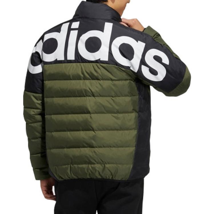 Куртка пуховая мужская темно-оливкового цвета Adidas Neo — фото 4