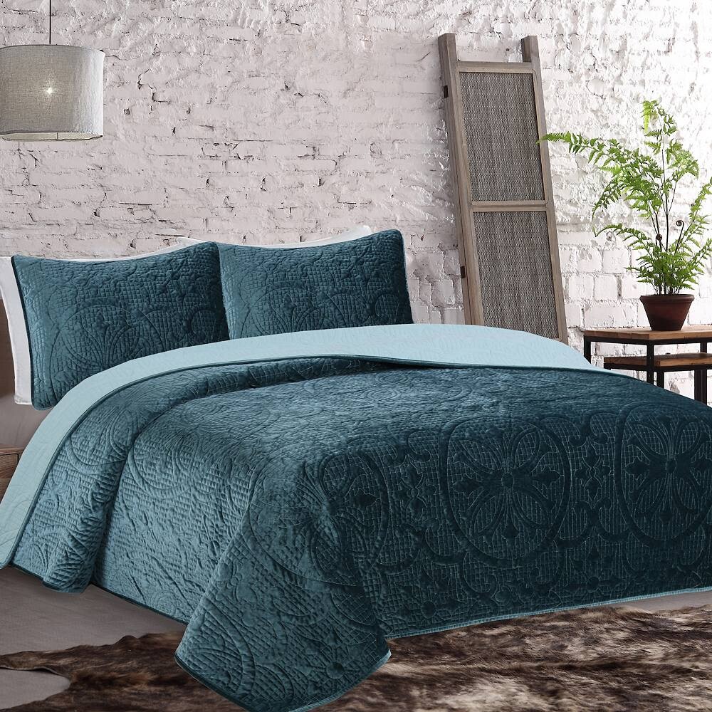 

Комплект бархатных одеял Estate Collection Joanna, цвет Soft Teal