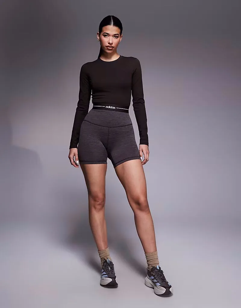Adidas performance Футболка с длинными рукавами Adidas Training Hyperglam linear, коричневая — фото 3