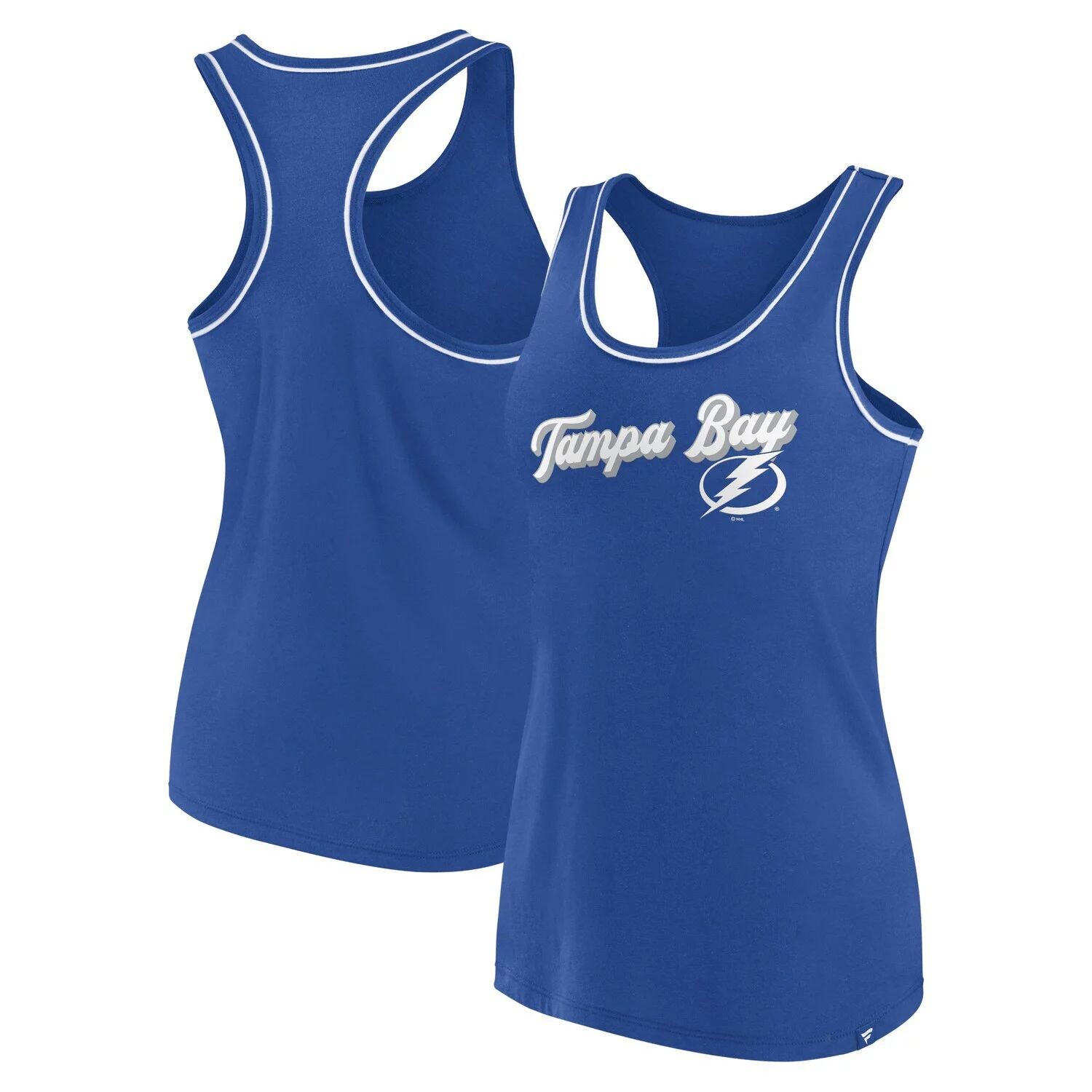 

Женская майка Fanatics с фирменным логотипом Royal Tampa Bay Lightning и логотипом Racerback с овальным вырезом Fanatics