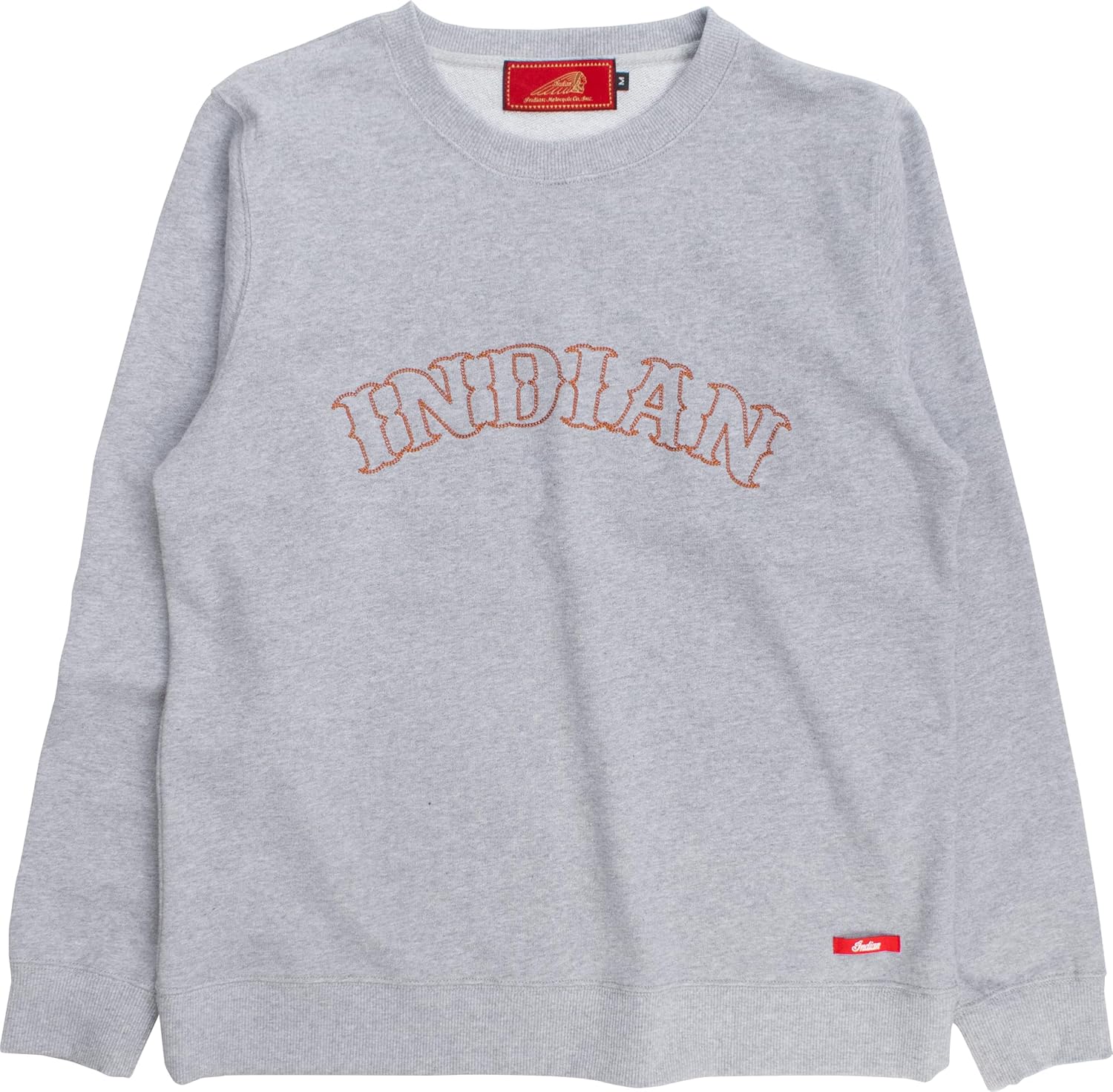 

Толстовка, легкая толстовка, западный логотип, вышивка цепочкой Indian, меланжевый серый