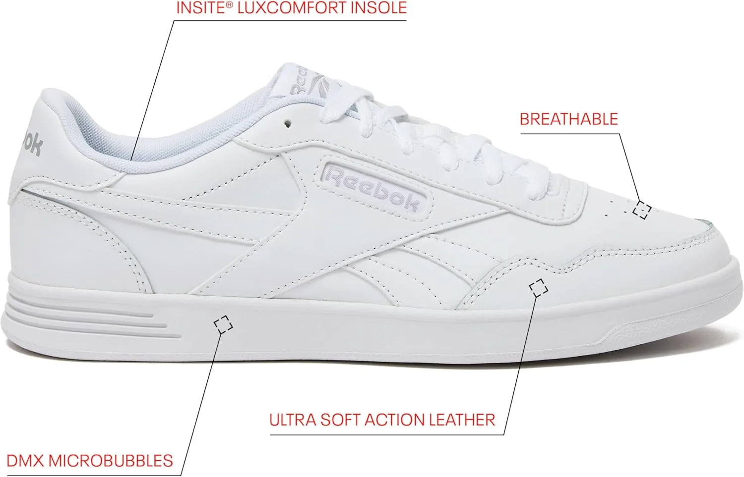 Кроссовки Reebok унисекс Reebok Court Advance, белый/серый — фото 2