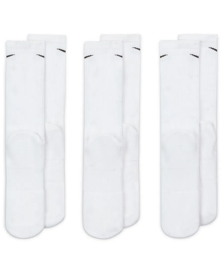 Мужские повседневные носки средней высоты, комплект из 3 пар Nike, White/Black — фото 4
