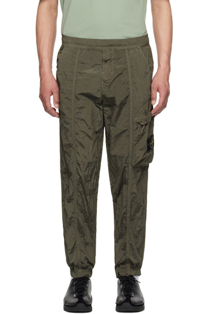 

Брюки карго ECONYL из нейлона цвета хаки с металлическим покрытием Stone Island