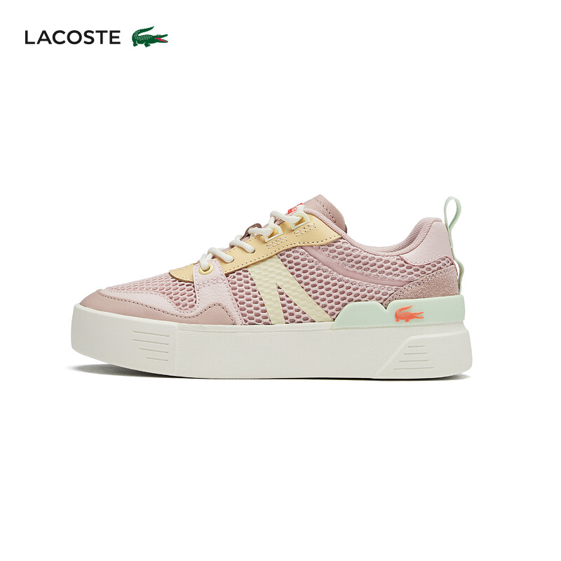 

Кроссовки женские Lacoste из крокодиловой кожи, розовый / оранжевый