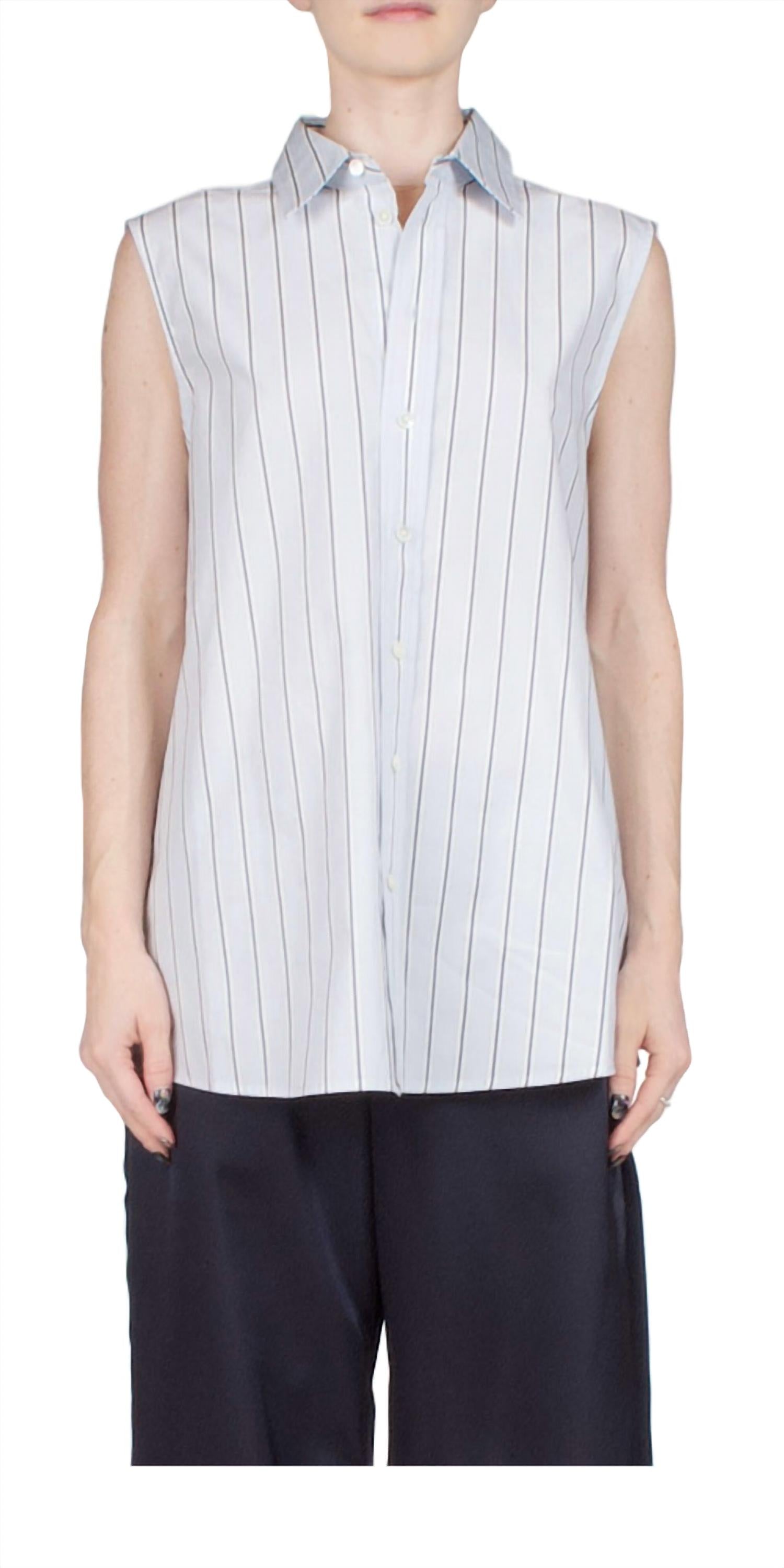 

Топ без рукавов на пуговицах светло-голубого/темно-синего цвета 6397