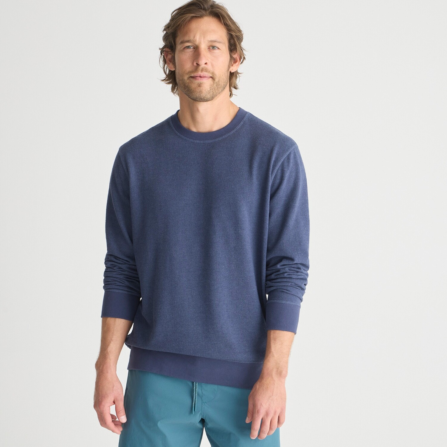

Текстурированный свитер-футболка с длинными рукавами J.Crew, индиго