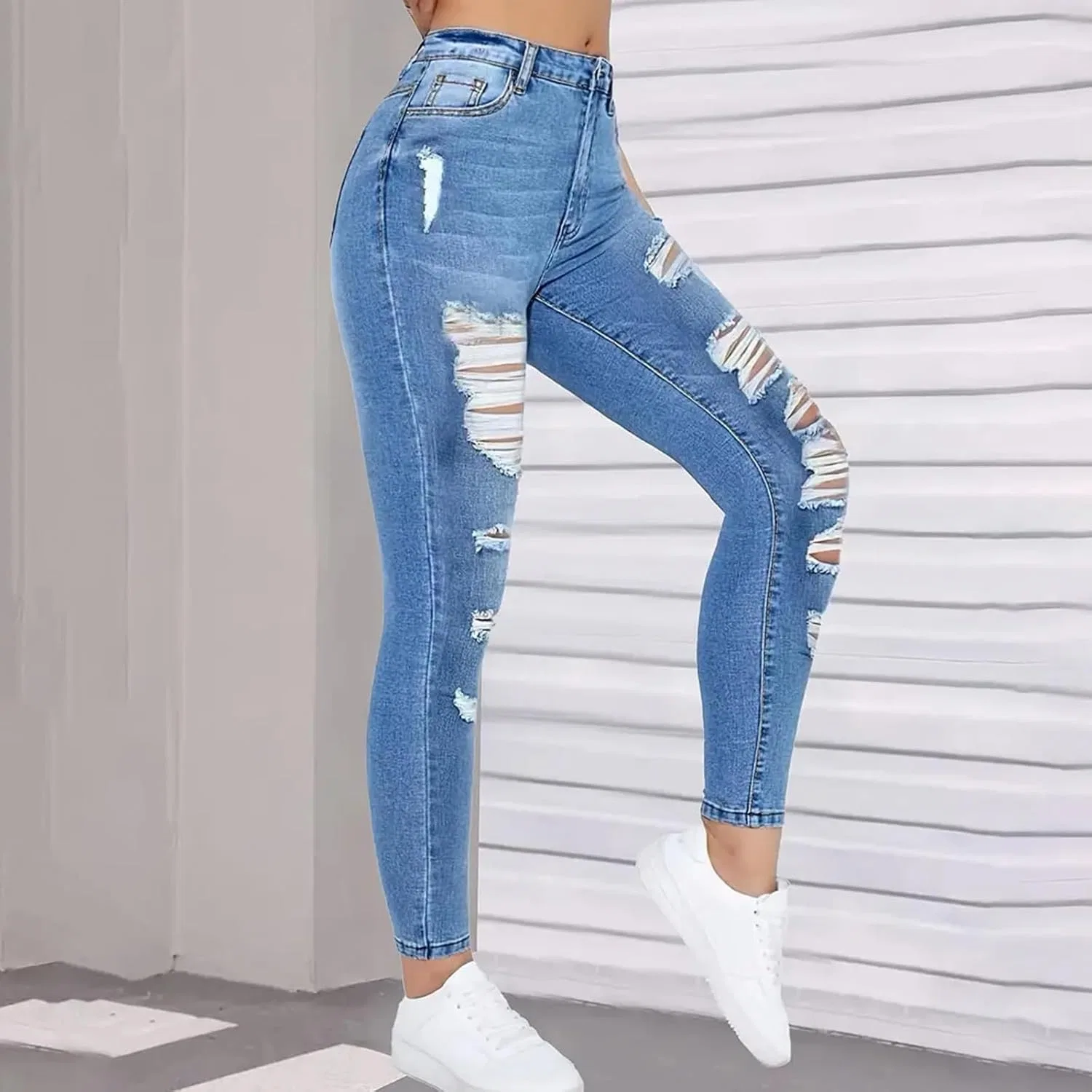 Джинсы скинни Women Jeans, 2-light Blue — фото 3