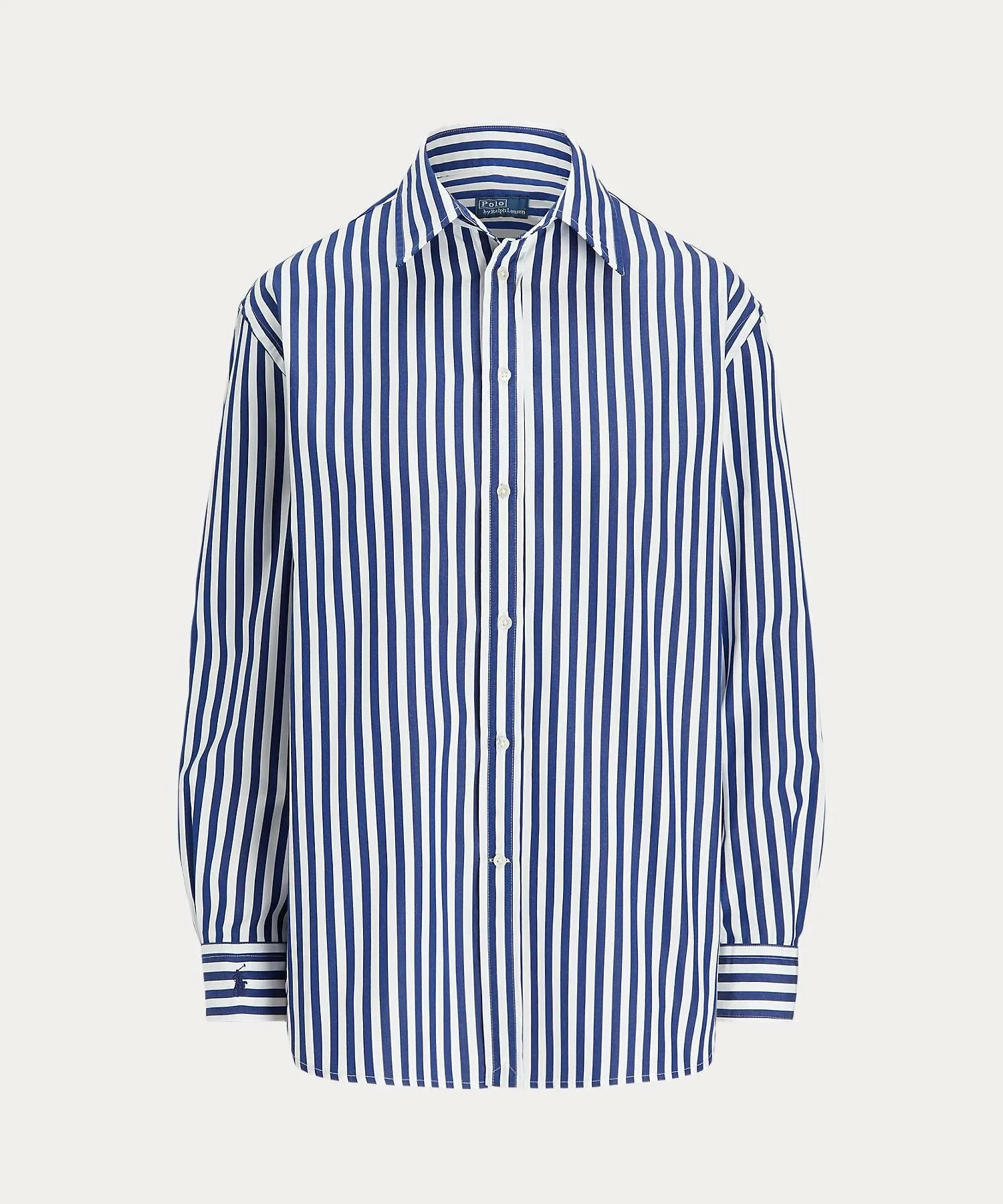 Хлопковая рубашка в полоску свободного кроя Polo Ralph Lauren, 400 Blue — фото 2