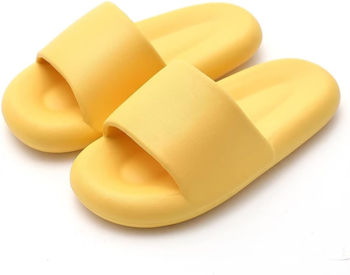 

Мужские и женские домашние тапочки с антивскользящей мягкой подошвой для ванной, пляжа и отеля Zonkacen, желтый