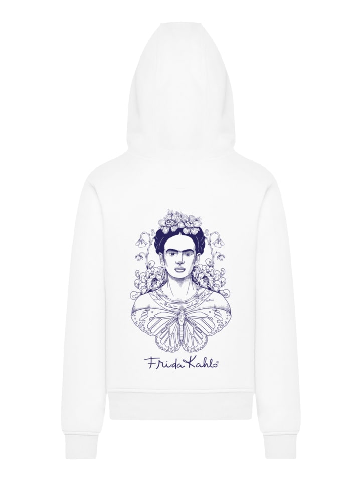

Толстовка с капюшоном Frida Kahlo Butterfly Hoodie белого цвета F4NT4STIC