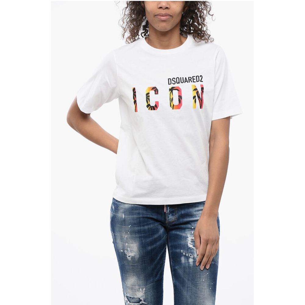 

Футболка с круглым вырезом и принтом логотипа ICON Dsquared2, White