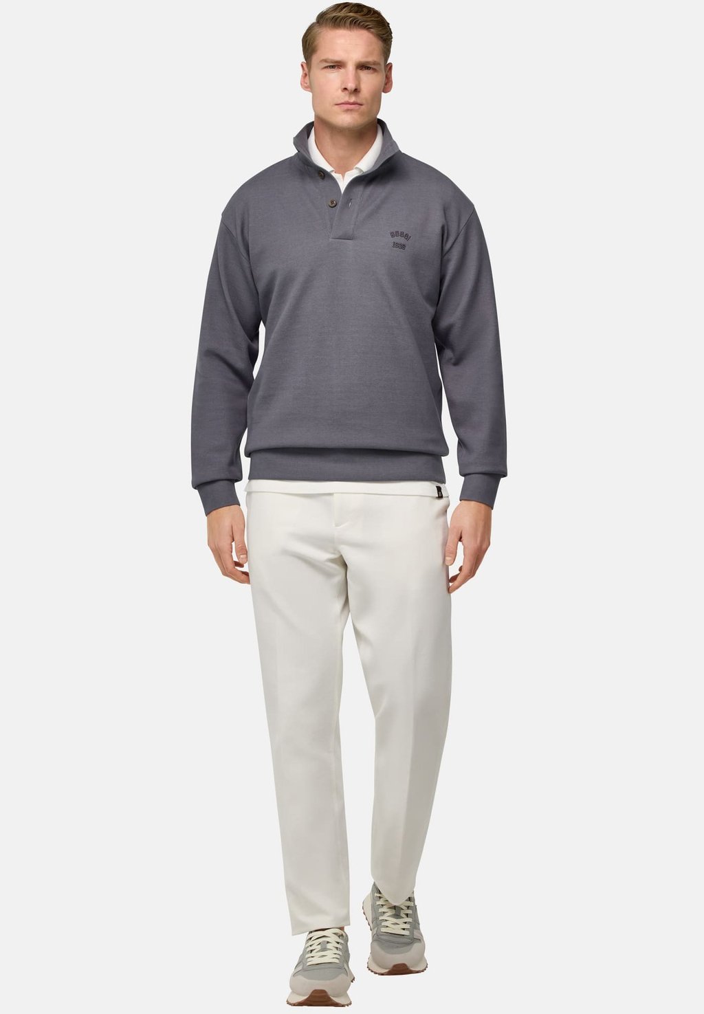 

Рубашка поло MOCK Boggi Milano, темно-серый