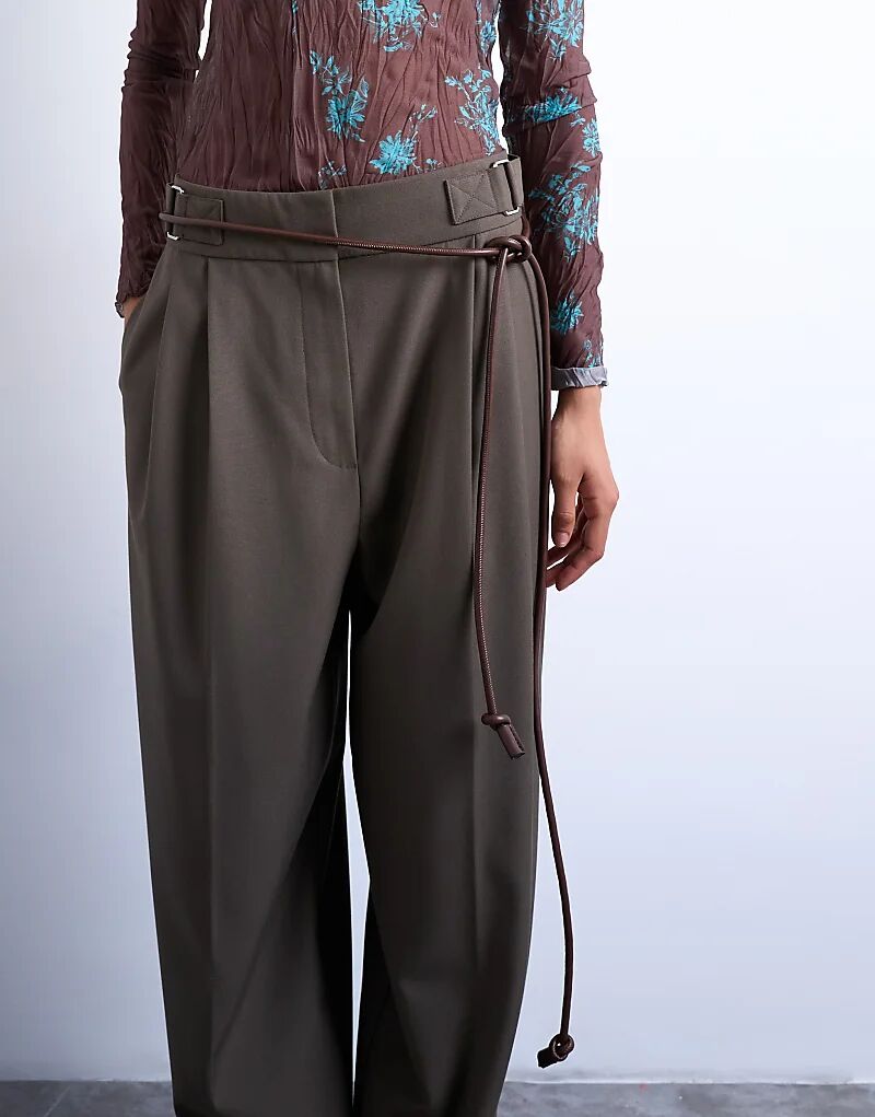 

Ремень Topshop в стиле вельвета шоколадного цвета